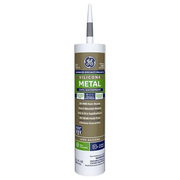 Silicone Ii 10.1 oz GE Advanced Gray Silicone 2 Metal Gutter Caulk